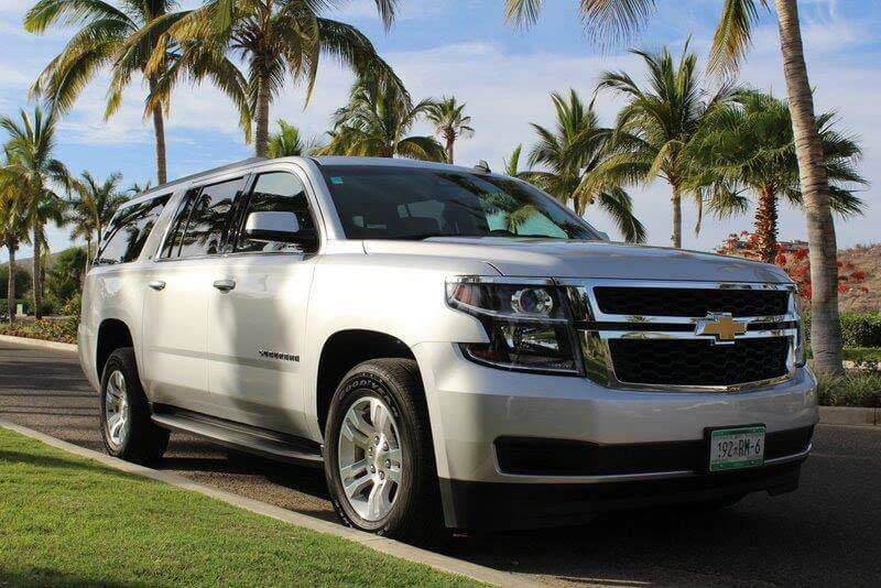 Silver Suburban used for Luxury Transportation | Cabo Airport Transportation